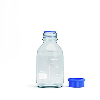 500ML Storage Glass Bottles – 2pcs Round Media Storage Bottle – Borosilicate Glass Bottles – Safe Probe Storage Glass Storage Bottles with GL45 Blue Screw Cap (500ml - 2pcs) - size: 500ml - 2pcs
