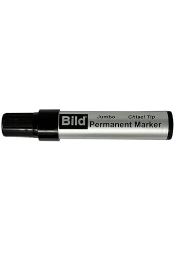 Bild Jumbo Permanent Markers, Chisel Tip, Black Waterproof Quick-Drying Ink, Extra Large Thick Wide Tip for Cardboard, Posters, Shipping Boxes (Black)