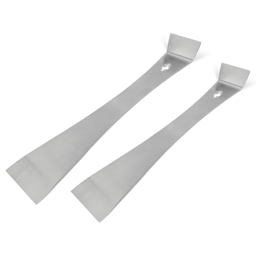 2-Piece 17005 Stainless Steel Pry Bar Scraper Set, 9.25" and 6.7" Trim Puller, Small Flat Pry Bar, Silver Beekeeping Hive Scraper, Bee Hive Hand Tool, 2 Sizes - color: 2-pack