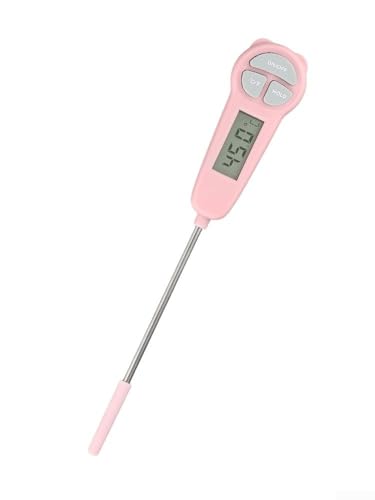 Digital Food Thermometer for Cooking, Baking, Candy, Meat & Baby Food - Read Kitchen Tool with Food-Safe Probe, Pink or Green(Pink)