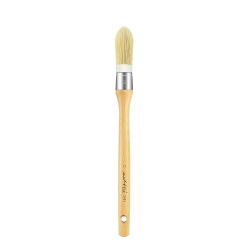 XDT#2918-21 Chalk Paint Brush, Wax Paint Brush Set for Furniture Crafts, Natural Bristle Oval Paint Brushes for All Painting and Waxing, Washable Reusable, No Shedding - size: #21