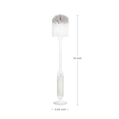 Ubbi Deluxe 2-in-1 Baby Bottle Cleaning Brush Set, Oat | Includes Nipple Brush with Suction Cup, Standing Bottle Brush, Dishwasher Safe, Baby Registry Essential - color: Oat Deluxe Bottle Brush