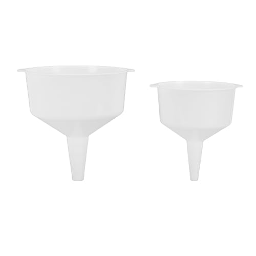 2 Pack White Conical Funnel Set, 2L 4L Wide Mouth Food Grade PP Spouts