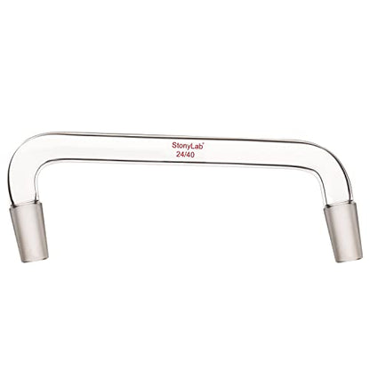 stonylab Glass Distilling Adapter, Borosilicate Glass 75 Degree and 105 Degree Bent Chemistry Adapter with 24/40 Standard Taper Inner Joints, 200 mm Length - size: 24/40 Joint