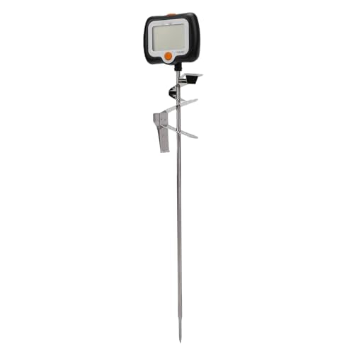 Fdit Digital Candy Thermometer, Read Food Thermometer with Pot for Deep Fry BBQ Oil Milk Chocolate 25cm Probe 58F to 572F (KT Black English with Clip Sleeve)