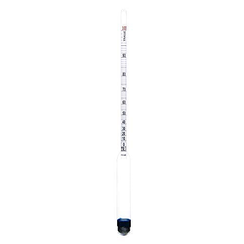 Circrane 0-200 Proof & Tralle Alcohol Hydrometer with Glass Test Jar Kit, Accurate Tester & Glass Cylinder for Liquor, Distilling Moonshine Alcoholmeter Set - style: 0-200 Brewing Kit