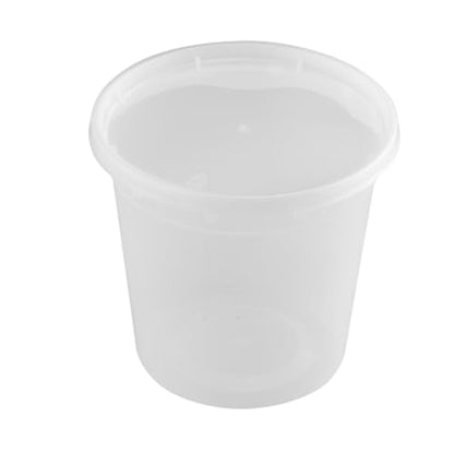 24oz [240 set] Heavy Duty Plastic Deli Container | BPA-Free Food Storage with Airtight Leak‑Proof Lids | Microwave, Freezer & Dishwasher Safe – Stackable, Bulk Reusable Soup & Meal Prep Tub