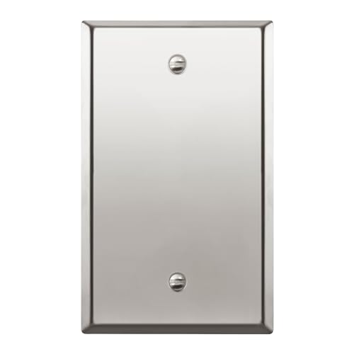 ENERLITES Blank Device Metal Wall Plate, Stainless Steel 201, Corrosion Resistant, Size 1-Gang 4.50" x 2.76", 7701-PC, Polished Chrome, Silver - color: Polished Chrome, size: Standard Size