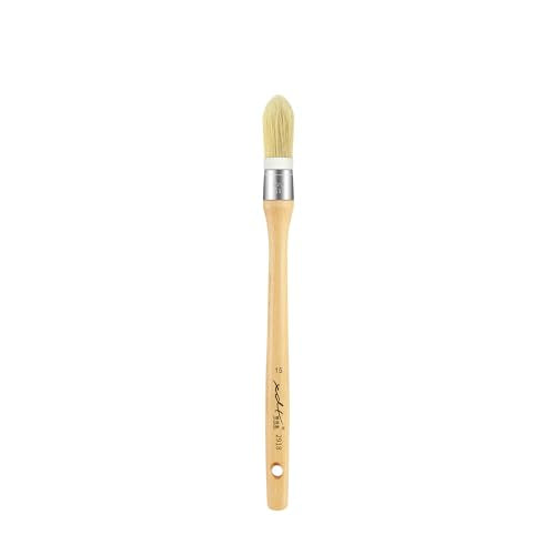 XDT#2918-15 Chalk Paint Brush, Wax Paint Brush Set for Furniture Crafts, Natural Bristle Oval Paint Brushes for All Painting and Waxing, Washable Reusable, No Shedding - size: #15