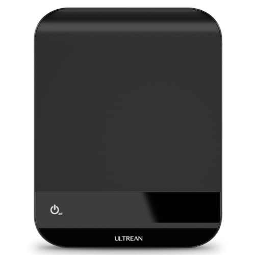 Ultrean Food Scale, Digital Kitchen Scale with LED Display, Weight Grams and Ounces for Baking Cooking, 6 Units with Tare Function, 11lb (Batteries Included) - color: Carbon Black