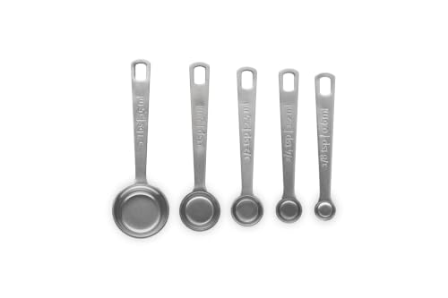 Le Creuset Stainless Steel Measuring Spoons, Set of 5 - color: Gold, size: 8 inches, style: Measuring Spoons