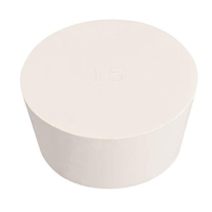 uxcell White Tapered Shaped Solid Rubber Stopper for Lab Tube Stopper Size 15 - size: 68x81x40mm