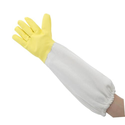 VICASKY Elastic Cuffs Beekeeping Gloves Long Sleeve Bee Keeper Safety Gear Leather and Canvas Multipurpose