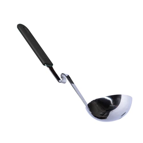 Souper Cubes + Lori Greiner No Mess Stainless Steel Soup Ladle with Silicone Handle - Metal Soup Ladle with No Mess Design That Hooks on Side of Any Pot - Charcoal - color: Charcoal, size: Ladle 1-Pack