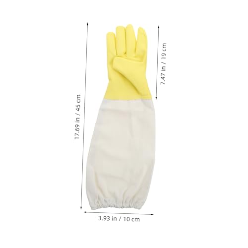 VICASKY Elastic Cuffs Beekeeping Gloves Long Sleeve Bee Keeper Safety Gear Leather and Canvas Multipurpose
