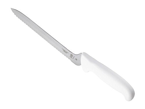 Mercer Culinary Ultimate White, 8 Inch Wavy Edge Offset Utility Knife - style: Wavy Edge Offset Utility Knife 8 Inch