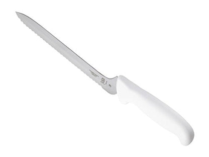 Mercer Culinary Ultimate White, 8 Inch Wavy Edge Offset Utility Knife - style: Wavy Edge Offset Utility Knife 8 Inch