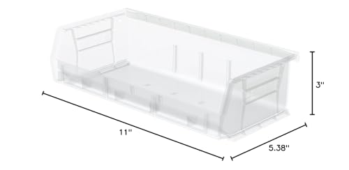 Akro-Mils 30232 AkroBins Plastic Storage Bins, Space-Saving Stackable Bins for Garage, Pantry, Craft Organization, 5-Inch x 11-Inch x 3-Inch, Clear, 8-Pack - color: Clear
