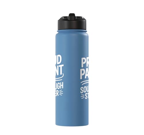 Proud Parent Sourdough Starter Active Yeast Stainless Steel Insulated Water Bottle - color: Light Blue