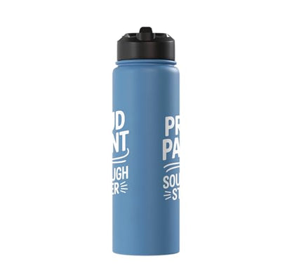 Proud Parent Sourdough Starter Active Yeast Stainless Steel Insulated Water Bottle - color: Light Blue