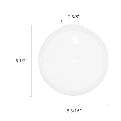 TrueCraftware- 1 Qt. White Round Polypropylene Food Storage Container Lid 1 Piece Replacement Lid for Round Container Meal Prep Kitchen Pantry Commercial Restaurant - size: Lid - Fits 1qt
