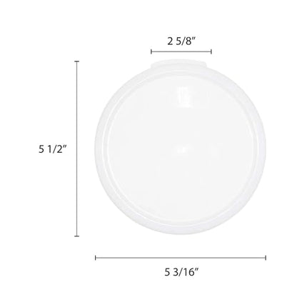 TrueCraftware- 1 Qt. White Round Polypropylene Food Storage Container Lid 1 Piece Replacement Lid for Round Container Meal Prep Kitchen Pantry Commercial Restaurant - size: Lid - Fits 1qt