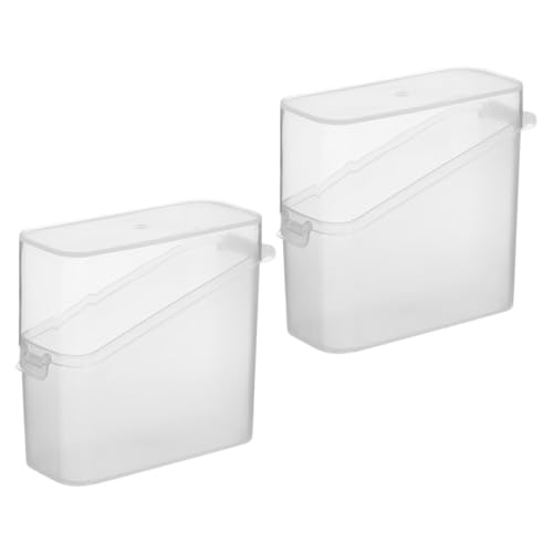 Veemoon 2pcs Cheese Keeper Boxes with Lids, Fridge Storage Containers for Sliced Cheese and Tea Bags, Reusable Food Storage for Kitchen Organization