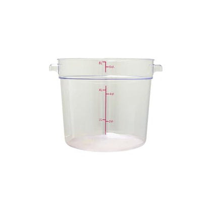 TrueCraftware- 6 Quart Clear Round Food Storage Container Polycarbonate- Commercial Reusable Food Container Canister with Measurement Markings for Meal Prep Pantry Kitchen - size: 6 Quart