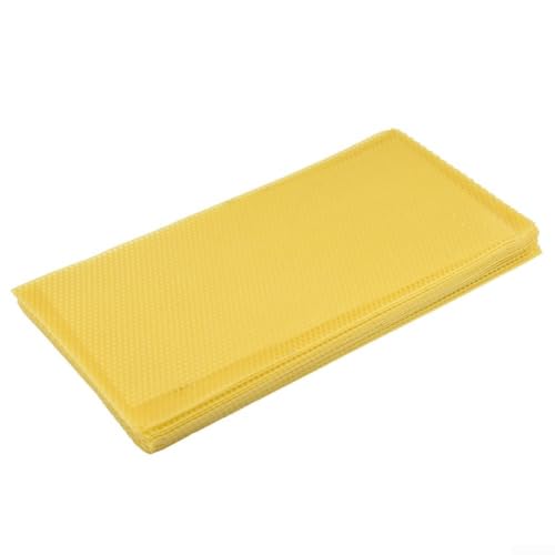 Plastic Bee Hive Foundation with Natural Beeswax Coating 10 Pack - No Reinforcement Needed for Deep Frames 8.26x16.65