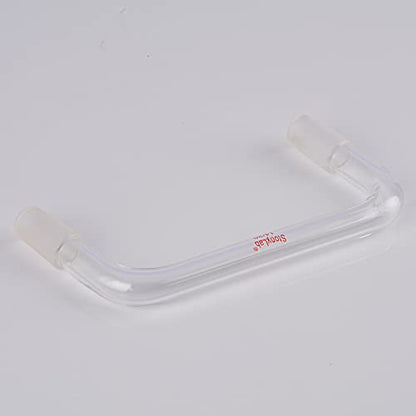 stonylab Glass Distilling Adapter, Borosilicate Glass 75 Degree and 105 Degree Bent Chemistry Adapter with 14/20 Standard Taper Inner Joints, 100 mm Length - size: 14/20 Joint