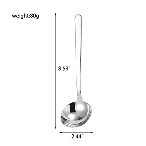 Small Ladle 8.6 Inch Gravy Ladle 18/8 Stainless Steel Ideal for Serving Soup Sauce Set of 2,Silver
