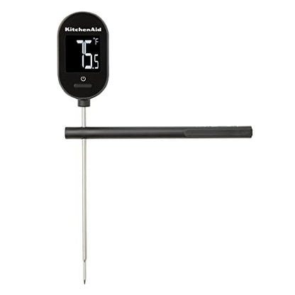 KitchenAid KQ910 Backlit Instant Read Digital Food Kitchen Grill Thermometer, Meat, and Cooking Wireless Thermometerer, Black