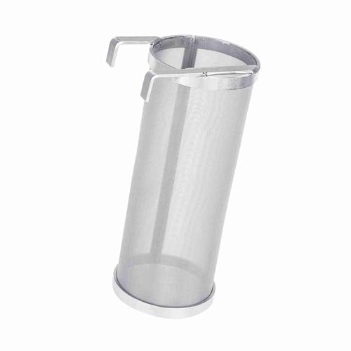 Beer Brewing Dry Hopper Filter, 300 Micron Mesh Brew Filter Stainless Steel Homemade Brew Beer Hop Mesh Filter with Hook for Home Beer Brewing 10 x 25.5cm (10 * 25.5cm)