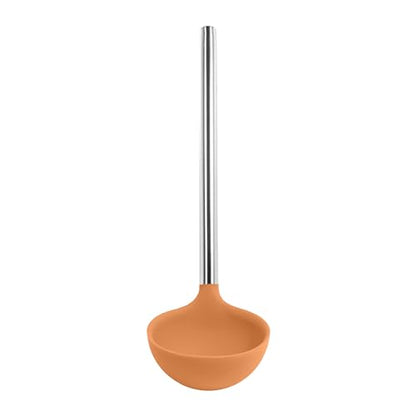 Tovolo Silicone Ladle With Stainless Steel Handle Deep Soup Ladle for Cooking Canning Serving Soup Punch Stew Sauce, Large Kitchen Utensil Spoon Dishwasher Safe BPA Free Silicone Apricot Orange - color: Apricot