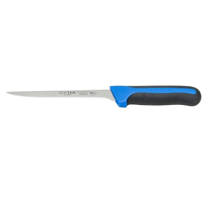 Sof-Tek, 6" Boning Knife, Narrow, Soft Grip Handle,Silver/Black/Blue - color: SofTek Standard