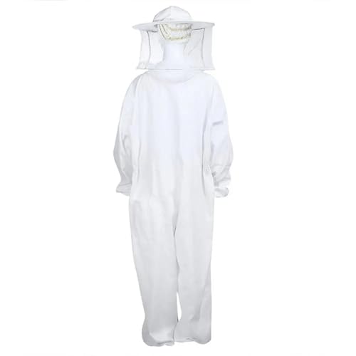 Beekeeping Suit Full Body Beekeeping Clothes Professional Protective Beekeepers Suits with Anti-Bee Round Veil Hood Hat Safty (Medium)