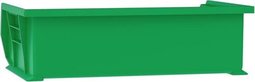 Akro-Mils 30255 AkroBins Plastic Storage Bins, Space-Saving Stackable Bins for Garage, Pantry, Craft Organization, 11" x 16" x 5", Green, 6-Pack - color: Green