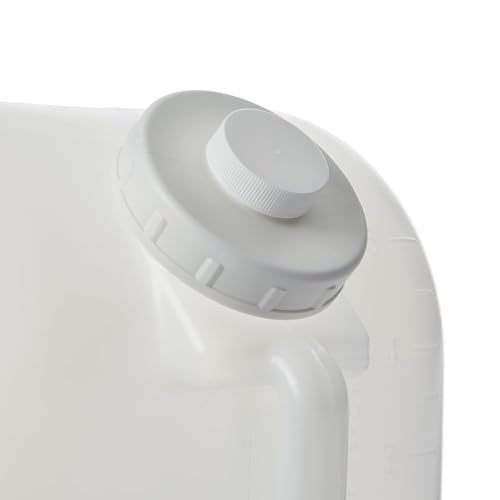 5 Gallons Carboy Dispenser with Faucet and Lid– Water Container Heavy-Duty HDPE Carboy for Multi Purpose Uses & Liquid Storage – Mixing Container – Made in USA - size: 5 Gallons