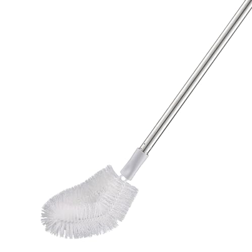 Long Bottle Brush, 70cm Stainless Steel Handle Bendable Head Bottle Cleaner Brush for Household Office (Grey) - color: Gray