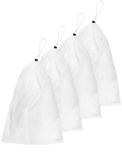 4 Pcs Pool Fine Mesh Filter Bags, Pool Replacement Net Vacuum Bags with Locking Cord, Pool Cleaner Bags Suitable for Pools Aquariums Ponds Collecting Leaves and Debris (Small)