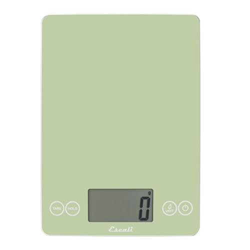 Escali Arti Glass Food Scale Digital Countertop Kitchen, Baking and Cooking Scale with Large Display, 15-Pound Capacity, 9" x 6.5" x .75", Classic Green - color: Green