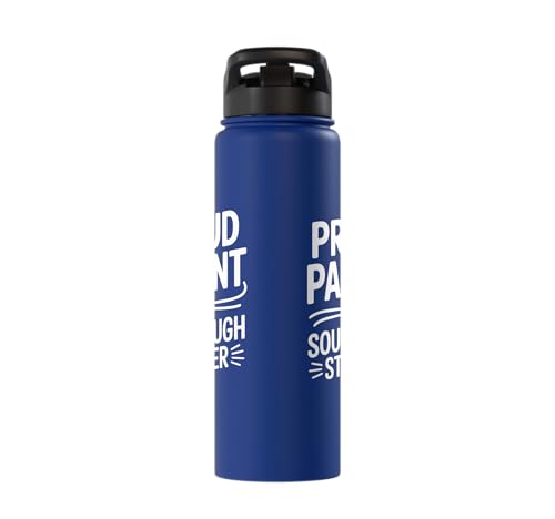 Proud Parent Sourdough Starter Active Yeast Stainless Steel Insulated Water Bottle - color: Royal Blue