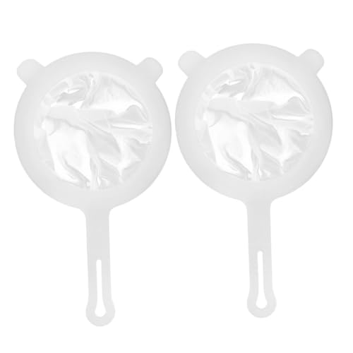 Fine Mesh Kitchen Sieve Strainer for Juicing and Honey Extraction, 2pcs Plastic Food Strainers with Handle and Double-ear Design for Coffee, Soy Milk, and Tea Filtering