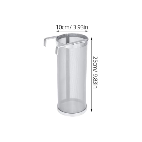 Stainless Steel Filter Net Barrel with Hook Lightweight Permanent Wine and Beer Brewing Strainer for Home Use during Family Days or Camping Trips