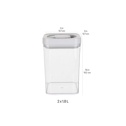 Amazon Basics Airtight Food Storage Containers, BPA Free, Dishwasher Safe, with Twist/Turn Lids, for Kitchen Pantry Organization, 10-Piece Square Set, Clear Plastic