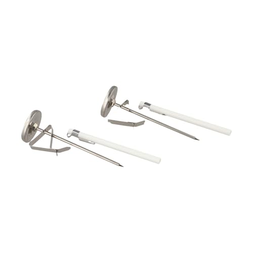 2-Piece Stainless Steel Milk Frothing Thermometer for Baristas, 1.73-Inch Fog-Resistant Dial, 30°F–210°F Range with Optimal Chocolate & Coffee Temperature Zones, Includes Adjustable Pitcher Clip