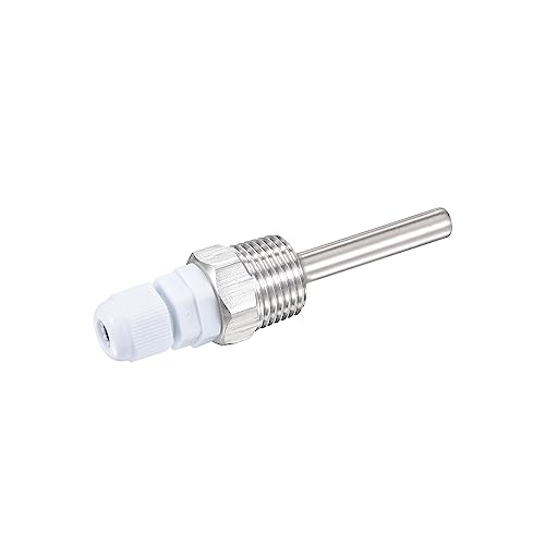 uxcell 8mm G1/2 Stainless Steel 201 Thermowell Weldless with Cable Gland 50mm Length for Beer Fermenter, White - color: White, size: 8mm x 50mm