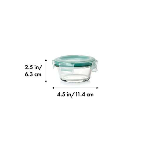 OXO Good Grips 1 Cup Smart Seal Glass Round Food Storage Container (Pack of 2) - size: 1 Cup (Pack of 2)