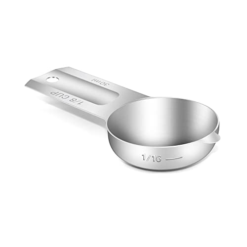 1PCS 1/8Cup (30ml, 1oz) Single Measuring Cup, Stainless Steel Measure Scoop, Metric and US Measurement, Dishwasher Safe - size: 1/8cup|30ml|1oz