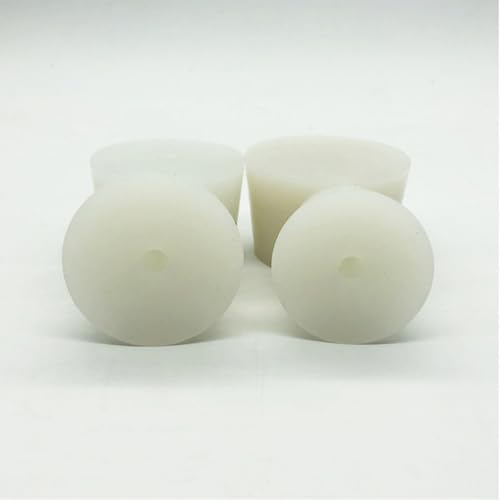 GALPADA Silicone Fermenting Airlocks and Plug Set for Home Brewing Wine Making, Conical White Wine Fermentation Valve with Hole Stopper, 3pcs Bubble Airlocks for Fermenters and Jars